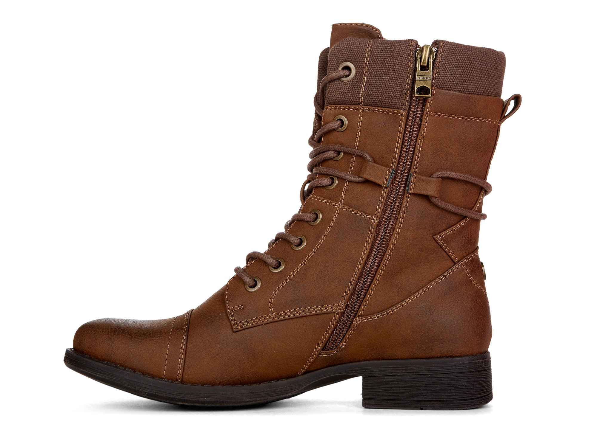 Yellow Shoes | Womens-Light Boots-Casual-Med Shaft & Low Heel | Officer |
