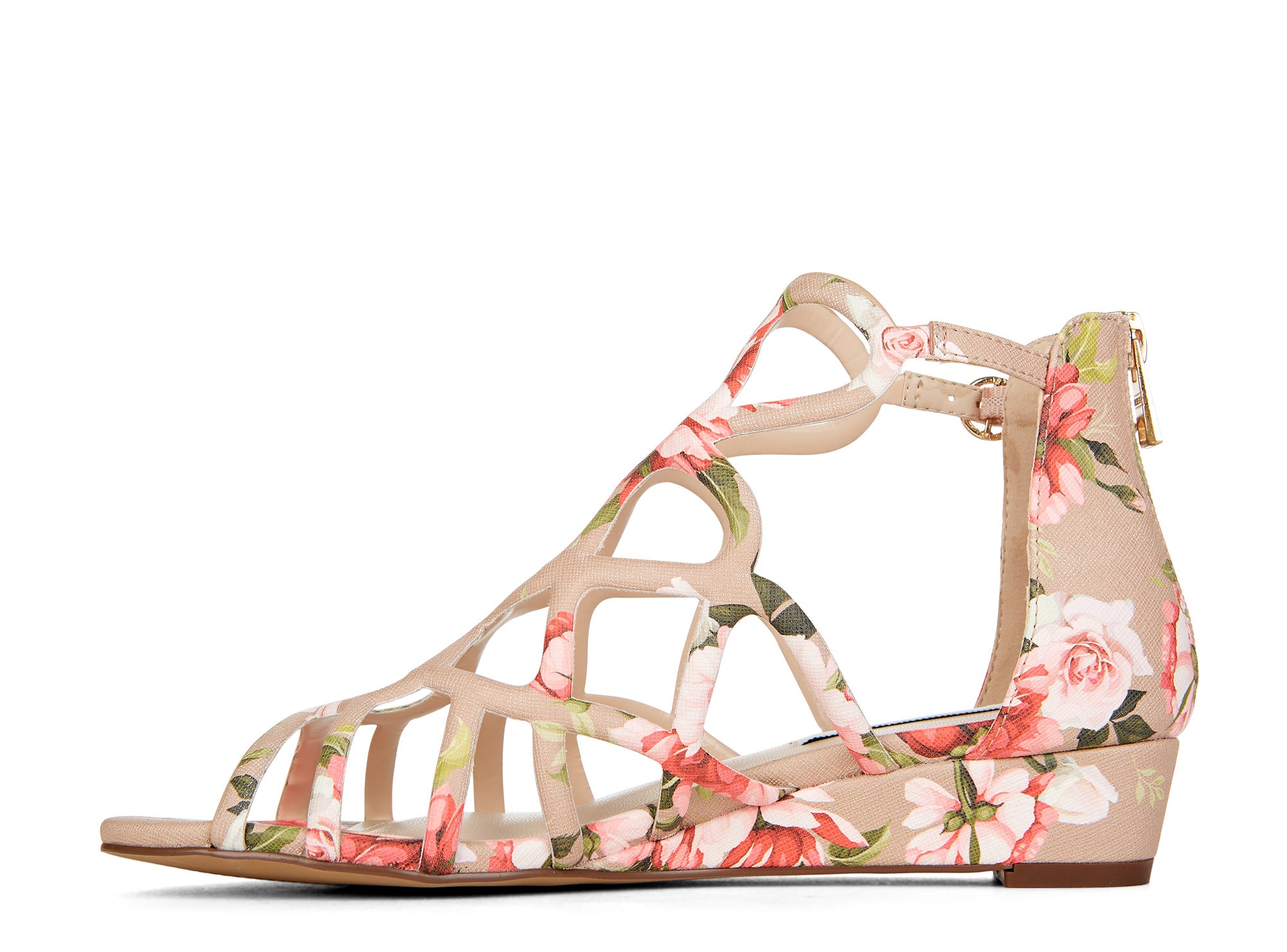Yellow Shoes | Womens-Sandals-Casual-Low Wedge/Ankle strap | Addiction Floral |