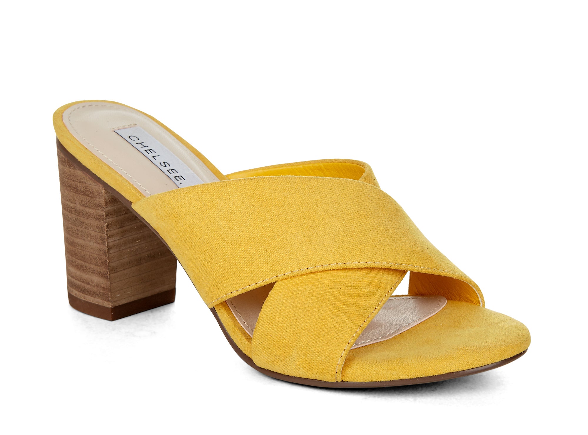Yellow Shoes | Womens-Sandals-Casual-High Heel/Slide | Plaiting |