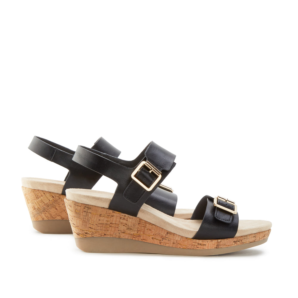Yellow Shoes | Womens-Sandals-Comfort-Med Wedge/Ankle strap | EMILIE |