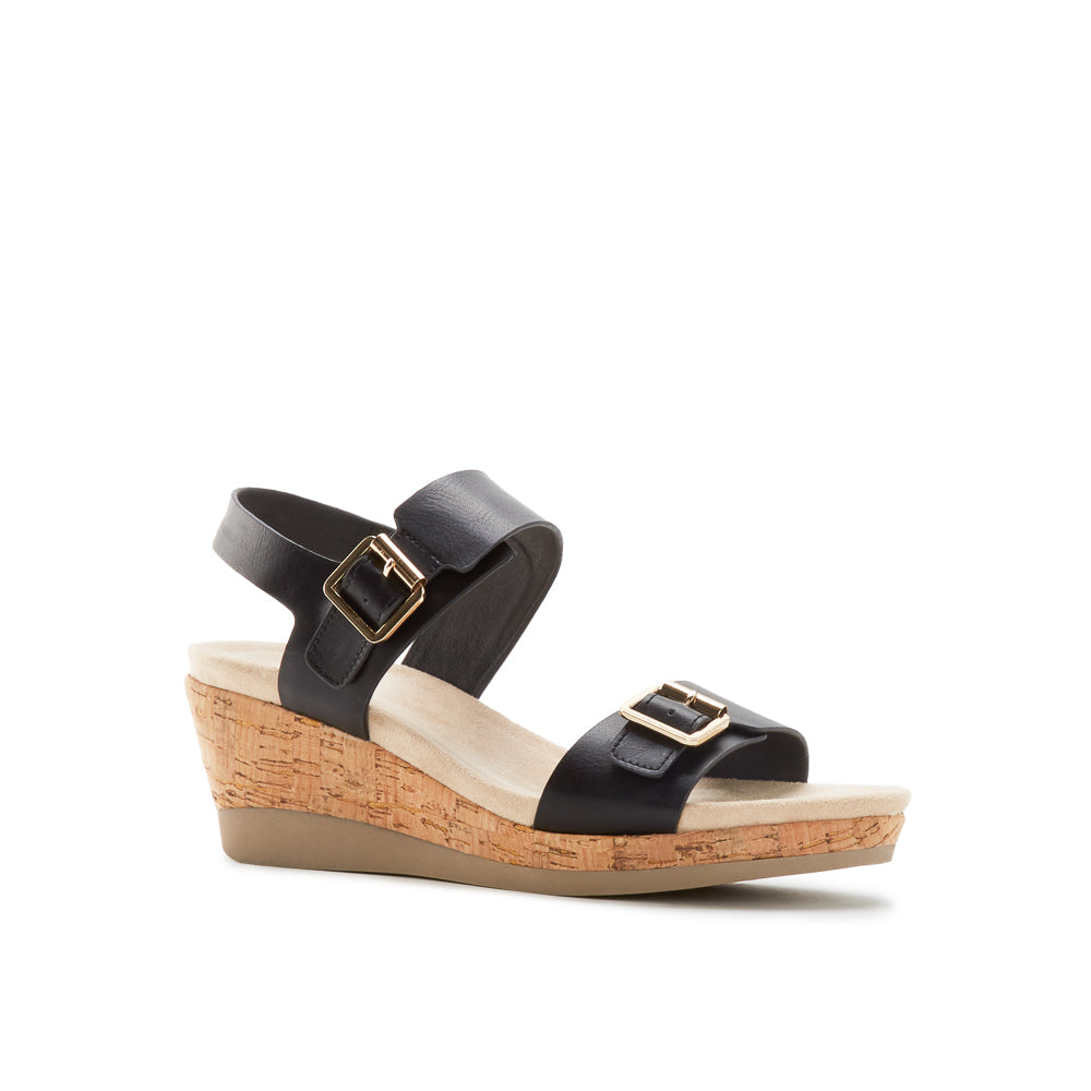 Yellow Shoes | Womens-Sandals-Comfort-Med Wedge/Ankle strap | EMILIE |