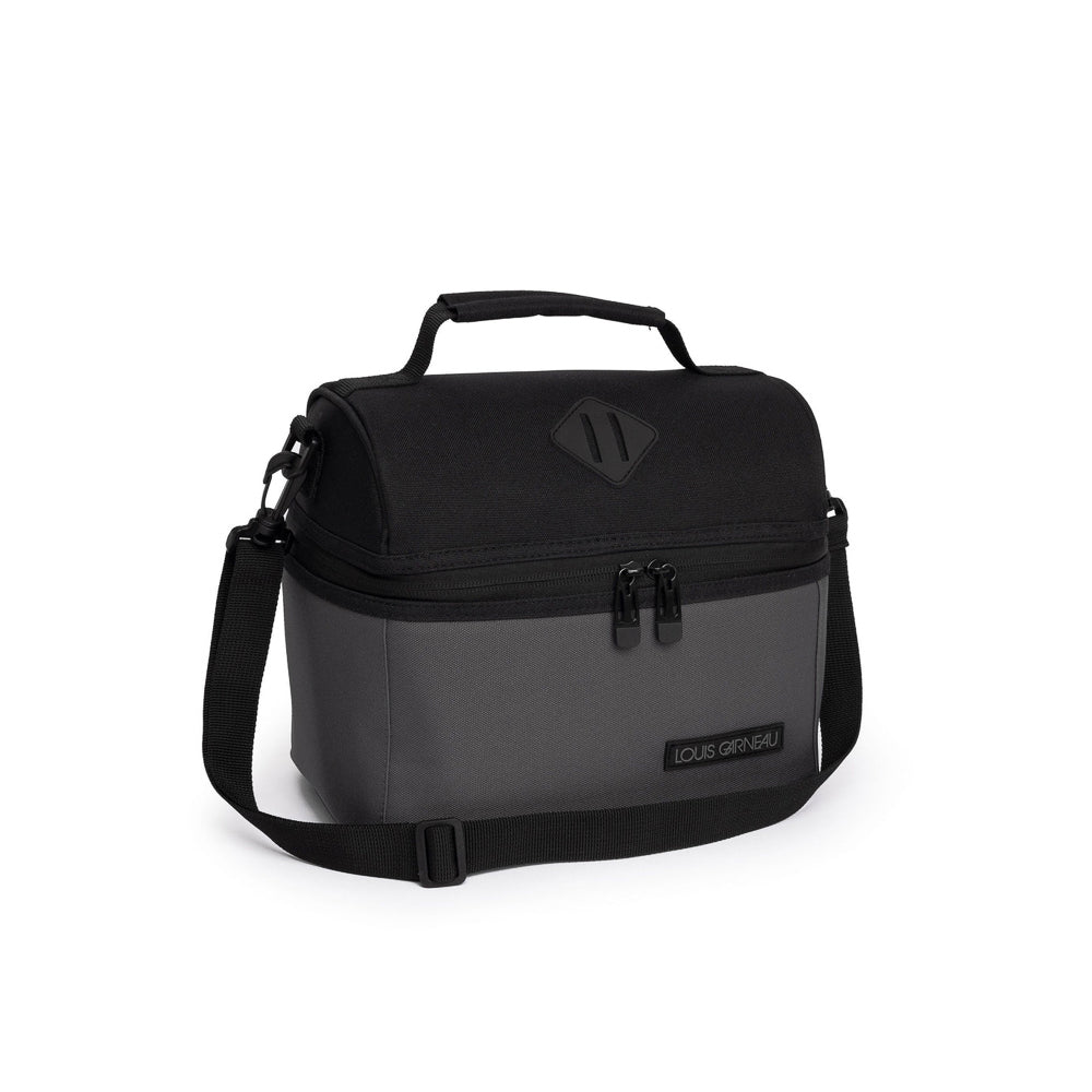 120962-15-LOUISGARNEAULUNCHBOXGREY-01-120962-15-LOUIS GARNEAU | BLACK & GREY DOME LUNCH BAG-Kids Lunch Bags | Accessories-Yellow Shoes-Yellow Shoes