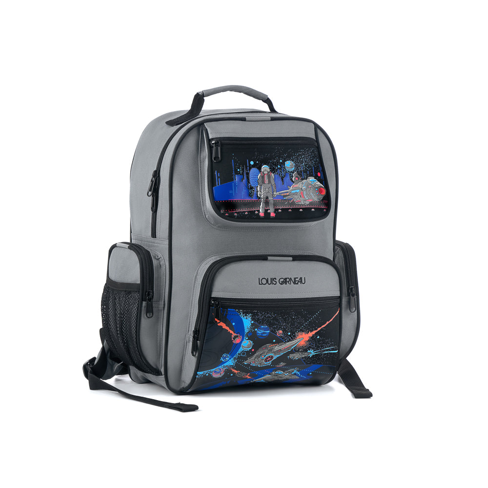 120963-05-LG_SPACE_SAC_A_4_POCHETTES-01-Louis Garneau Space Back-to-School Bundle-Kids Backpacks | Accessories-Yellow Shoes-Yellow Shoes