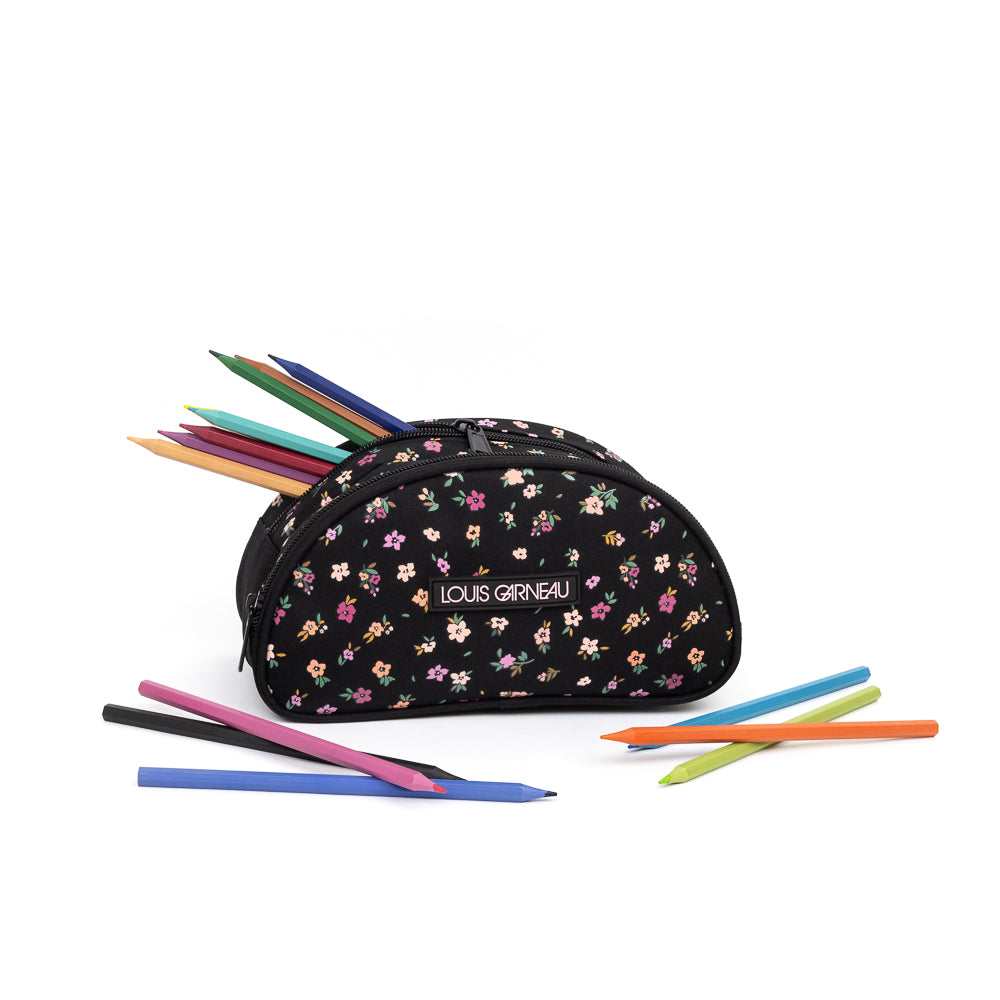 Yellow Shoes | Kids Pencil Cases | Accessories | LOUIS GARNEAU | FLOWER 2 ZIP COMPARTEMENT PENCIL CASE | 120991-01