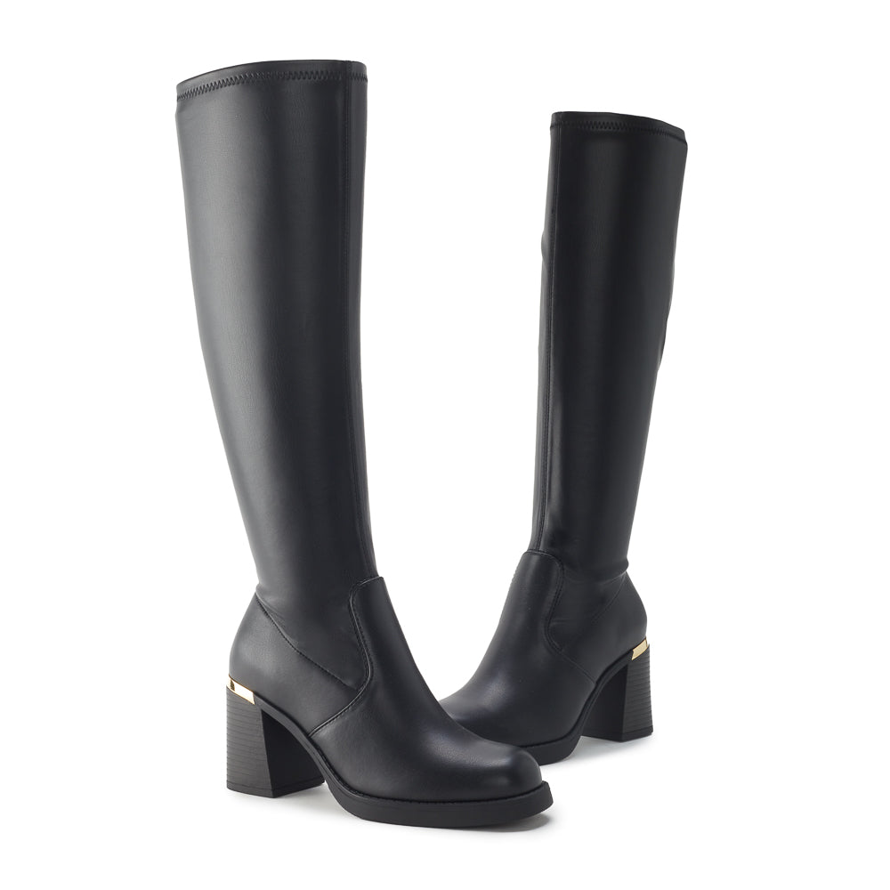 Yellow Shoes | Womens-Light Boots-Dress-High Shaft & Med Heel | HILARIE HAUTE |