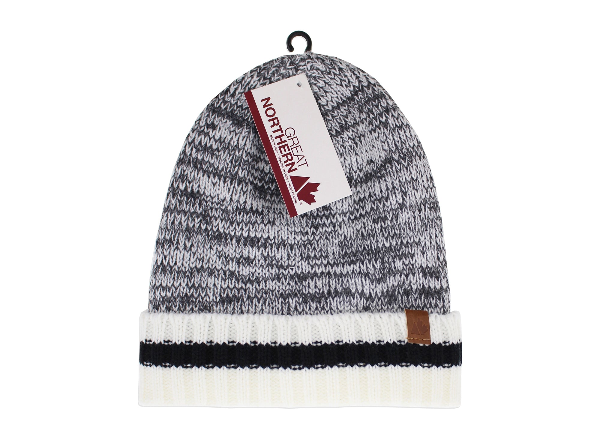 116085-15-GREATNORTHERNtuquepourhommesgrisetnoir-02-GREAT NORTHERN - Grey/Black Beanie for Men-Men's Hats | Accessories-Great Northern-Yellow Shoes