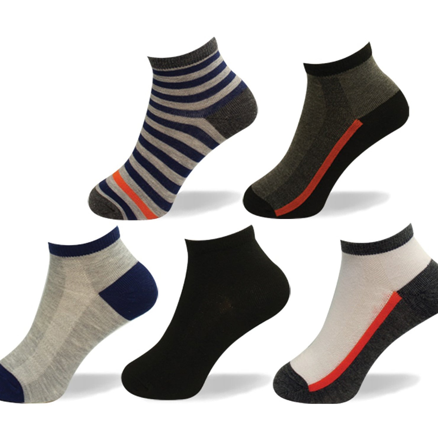 117147-00-POINTZERO5PAIRESDEBASPOURENFANTSTAILLE811STRIPE-117147-00-POINT ZERO - 5 PAIRS OF SOCKS FOR KIDS SIZE 8-11-Kids Socks | Accessories-Point Zero-Yellow Shoes