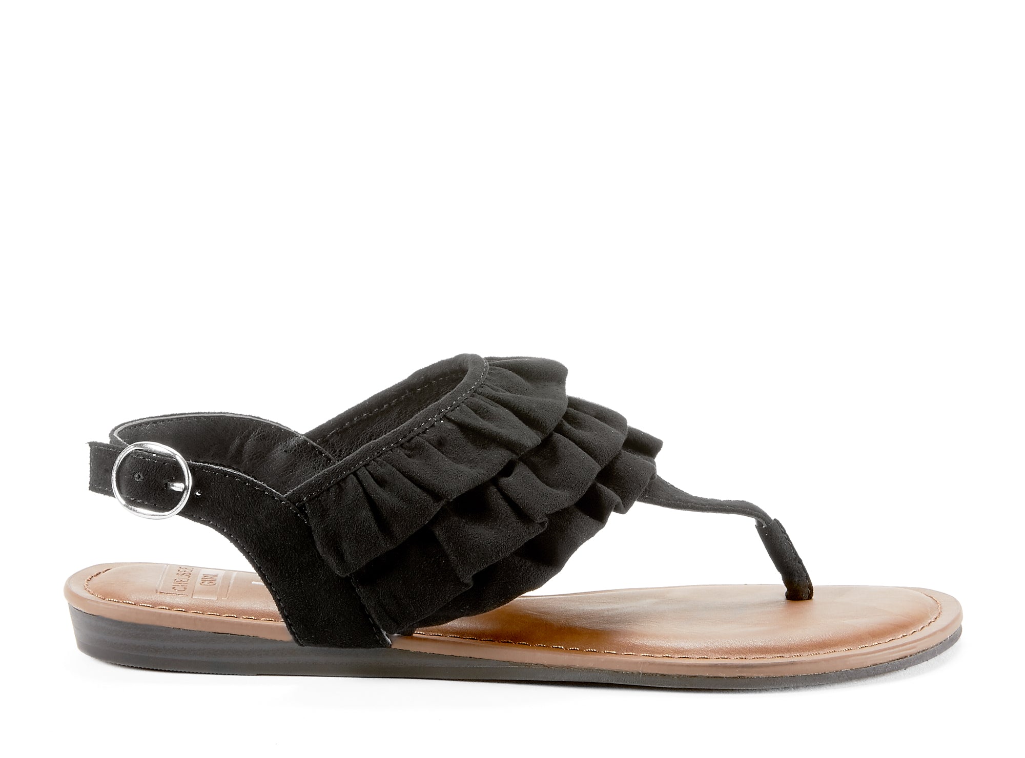 Yellow Shoes | Womens-Sandals-Casual-Low Wedge/Ankle strap | Frills | 