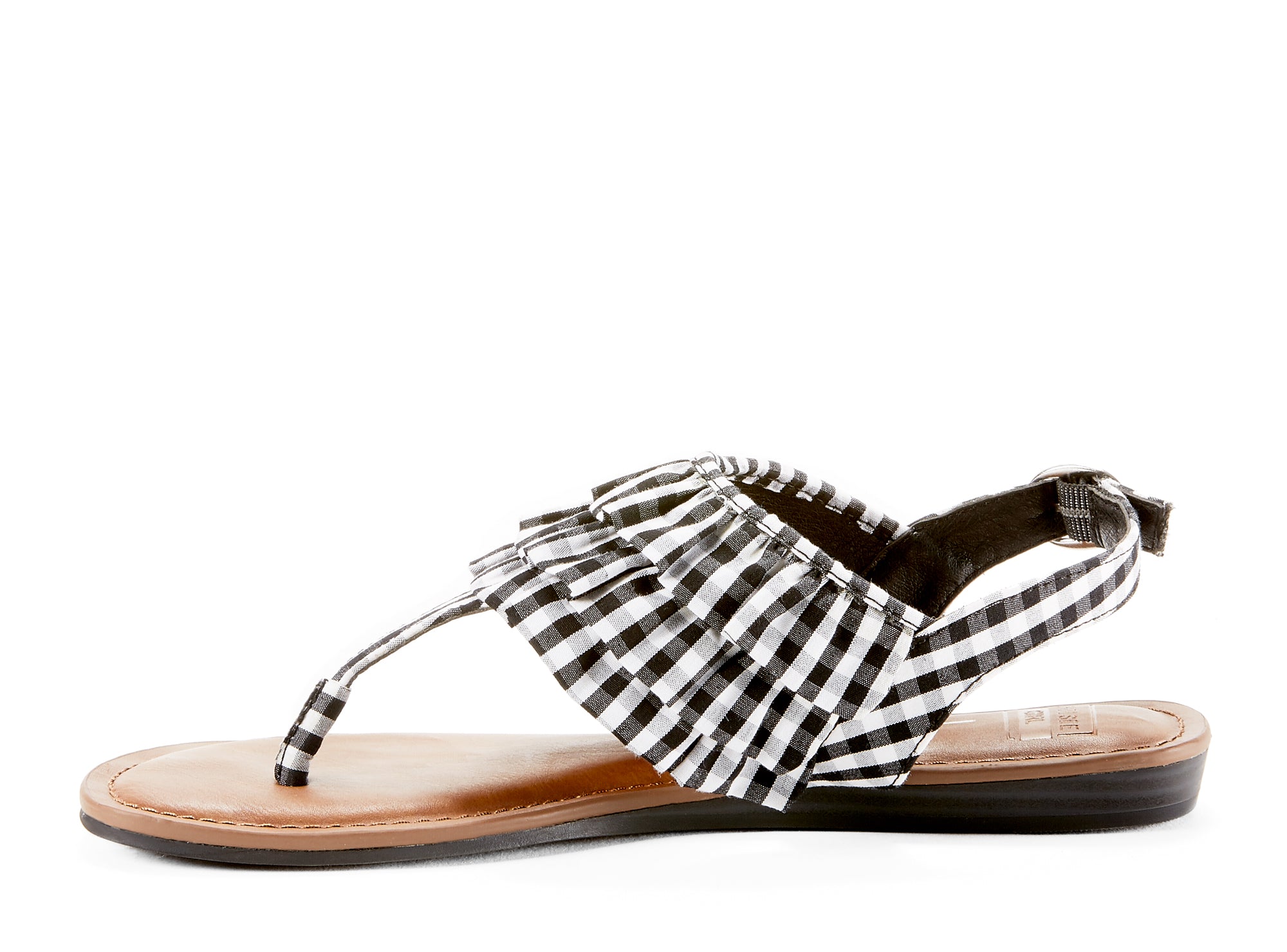 Yellow Shoes | Womens-Sandals-Casual-Low Wedge/Ankle strap | Frills | 