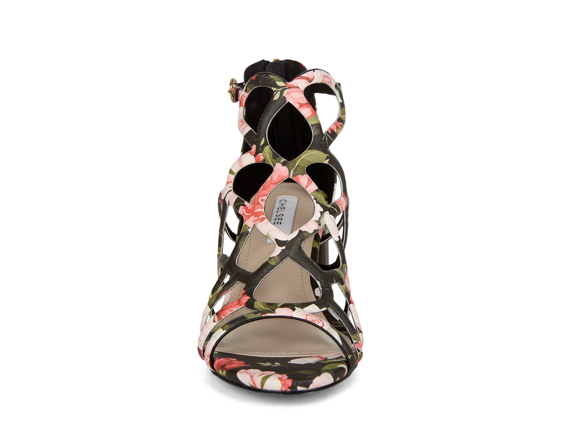 Yellow Shoes | Womens-Sandals-Dress-Med Heel/Gladiator | Saintly Floral | 