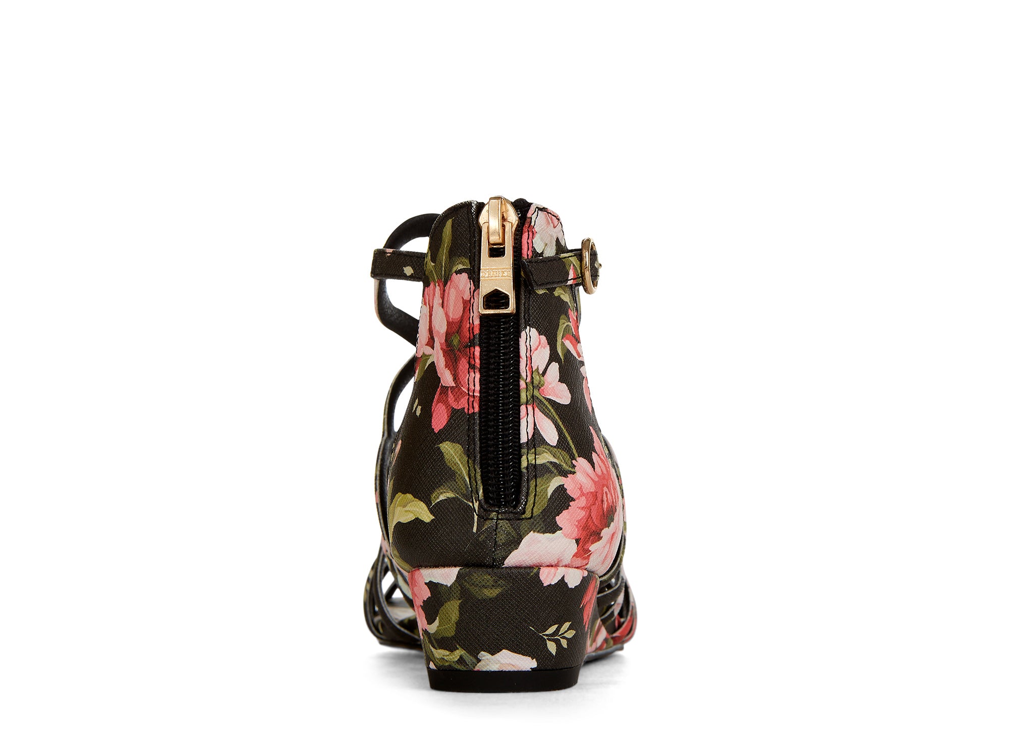 Yellow Shoes | Womens-Sandals-Casual-Low Wedge/Ankle strap | Addiction Floral | 