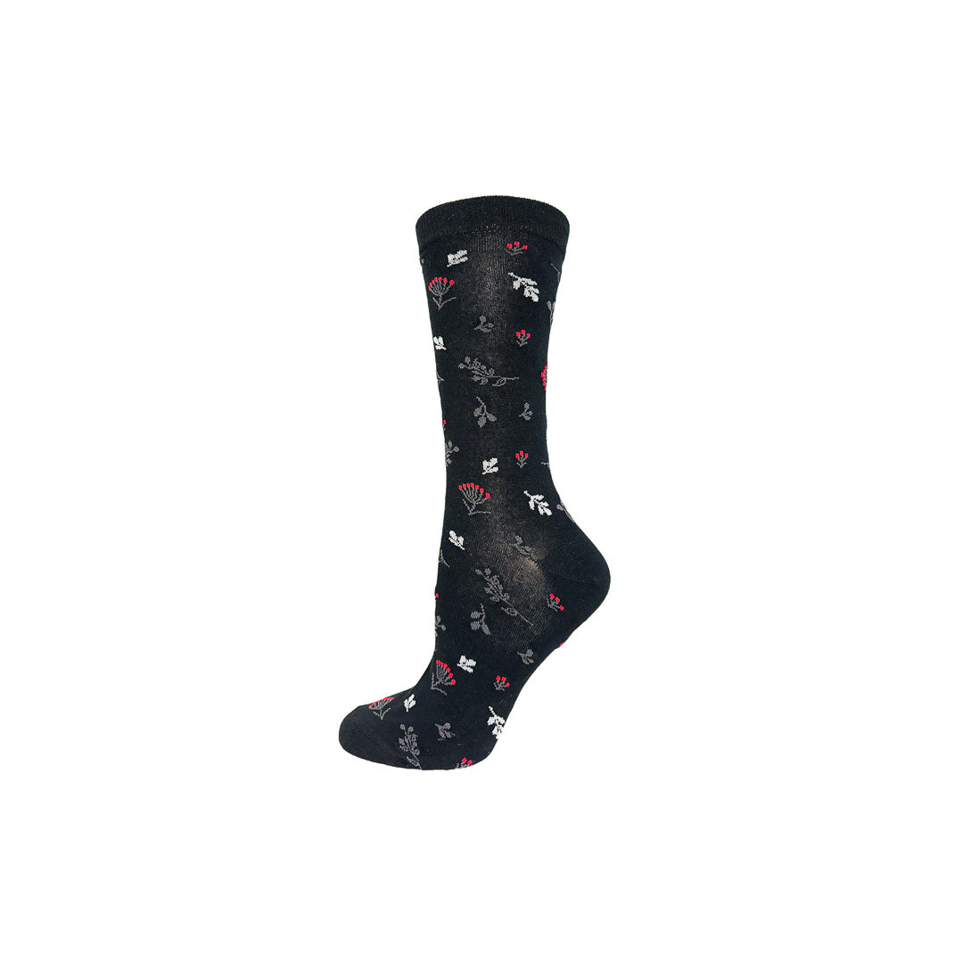 119146-01-POINT_ZERO_Paire_de_bas_en_bambou_motif_floral-01-119146-01-Point Zero 1 Paire De Bas En Bambou Motif Floral-Women's Socks | Accessories-Point Zero-Yellow Shoes