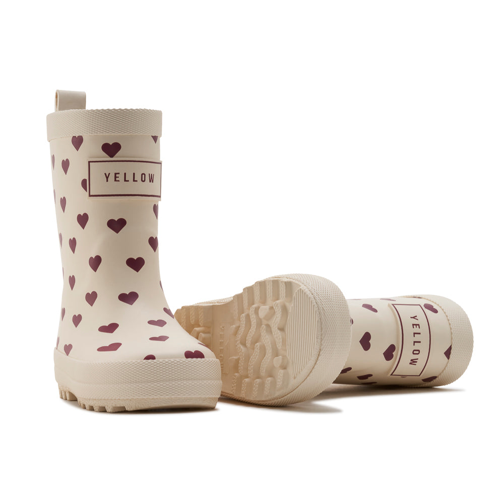 Yellow Shoes | Baby-Rainwear-Girls-Lined Boot | HEARTS | 