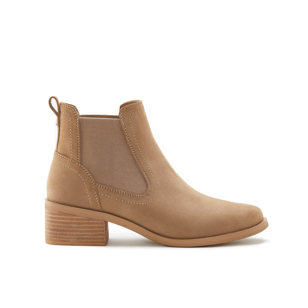 Yellow Shoes | Womens-Light Boots-Casual-Low Shaft & Med Heel | PERKINS CHELSEA | 