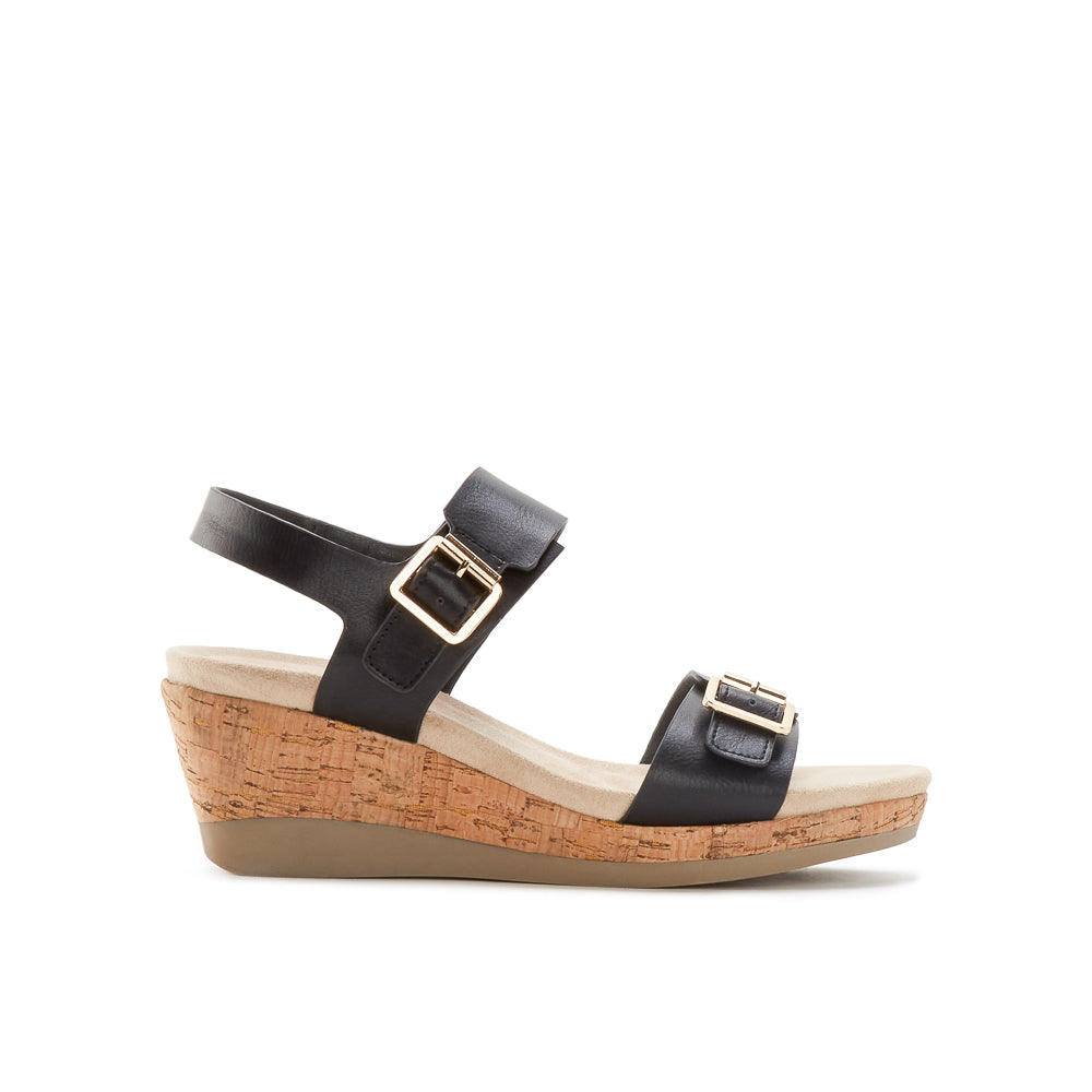 Yellow Shoes | Womens-Sandals-Comfort-Med Wedge/Ankle strap | EMILIE | 