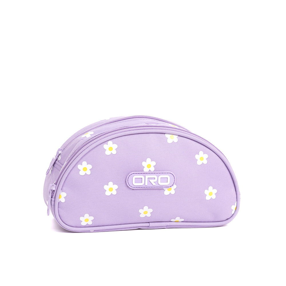 Yellow Shoes | Kids Pencil Cases | Accessories | ORO | DAISY HALF-MOON 2 ZIP PENCIL CASE | 120996-51