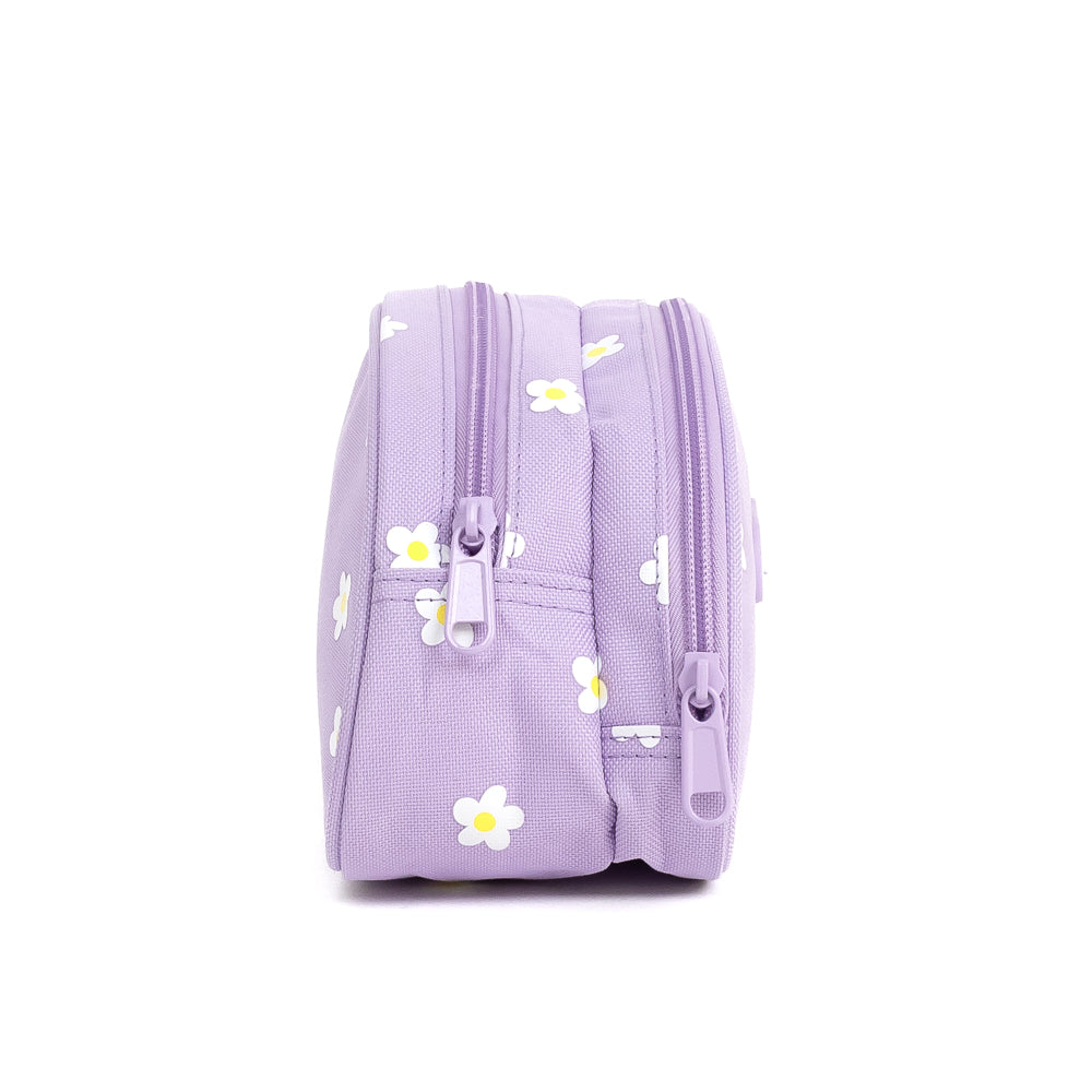 Yellow Shoes | Kids Pencil Cases | Accessories | ORO | DAISY HALF-MOON 2 ZIP PENCIL CASE | 120996-51-ORO_MARGUERITE_ETUI_A_CRAYONS-02-ORO | DAISY HALF-MOON 2 ZIP PENCIL CASE-Kids Pencil Cases | Accessories-Yellow Shoes-Yellow Shoes