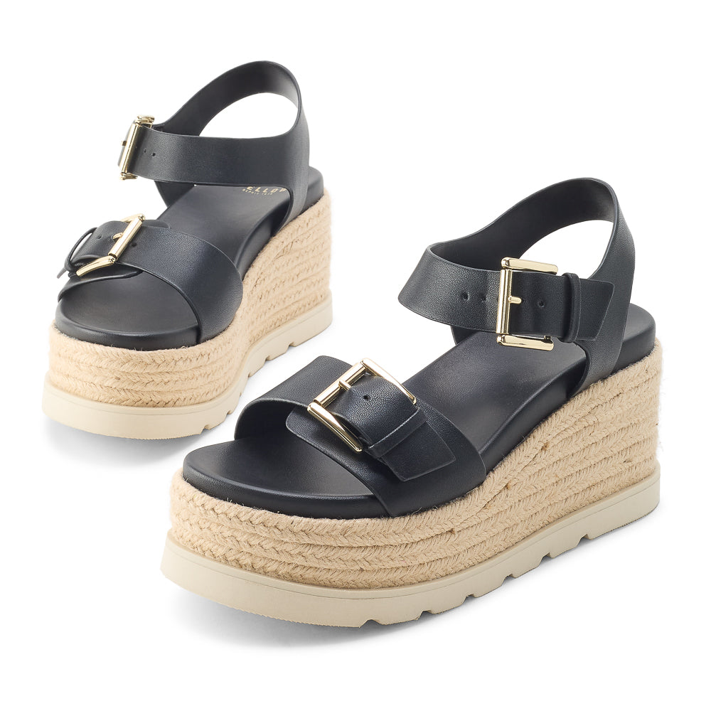 Yellow Shoes | Womens-Sandals-Casual-Med Wedge/Ankle strap | BARBADE | 