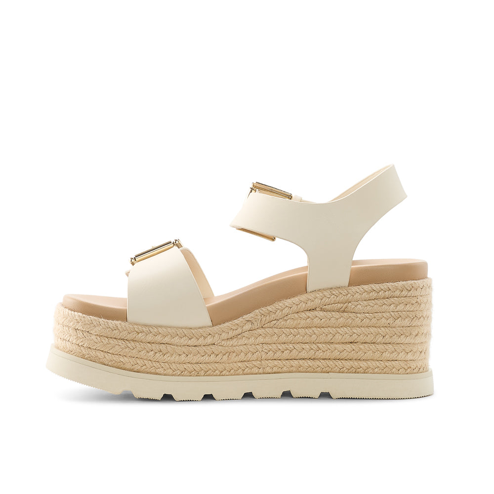Yellow Shoes | Womens-Sandals-Casual-Med Wedge/Ankle strap | BARBADE | 