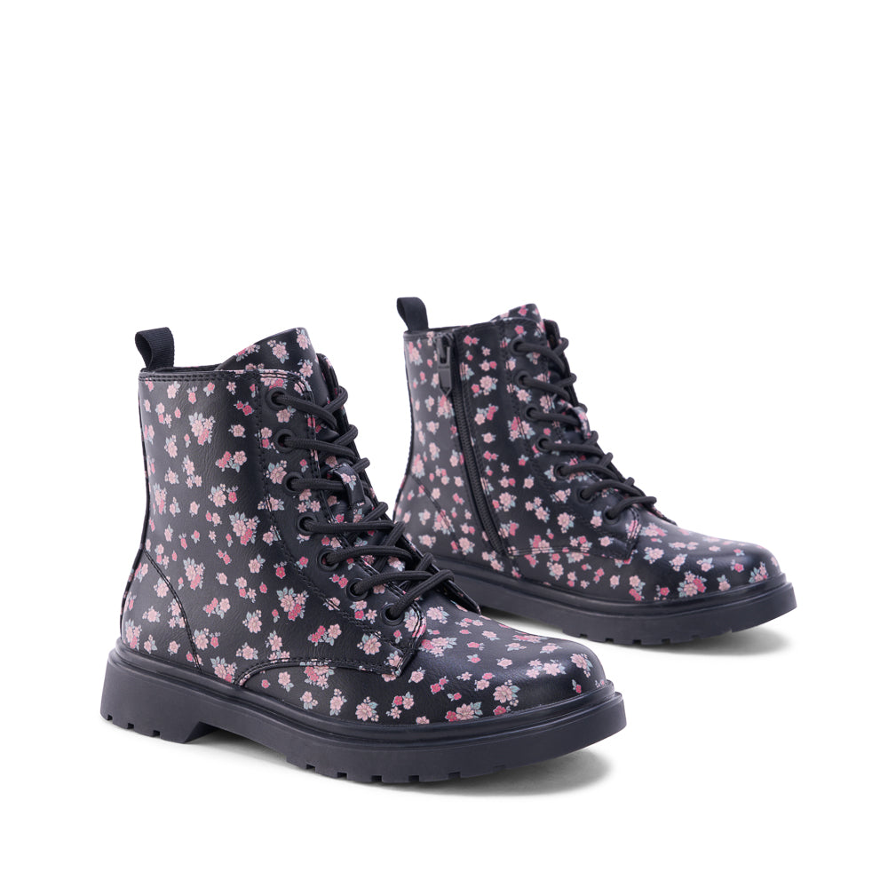 Yellow Shoes | Junior Kids Fashion Light Boots | MELODY JR FLORAL | 122401-04-MELODY_JR_FLORAL-02-MELODY JR FLORAL-Junior Kids Fashion Light Boots-Yellow-Yellow Shoes