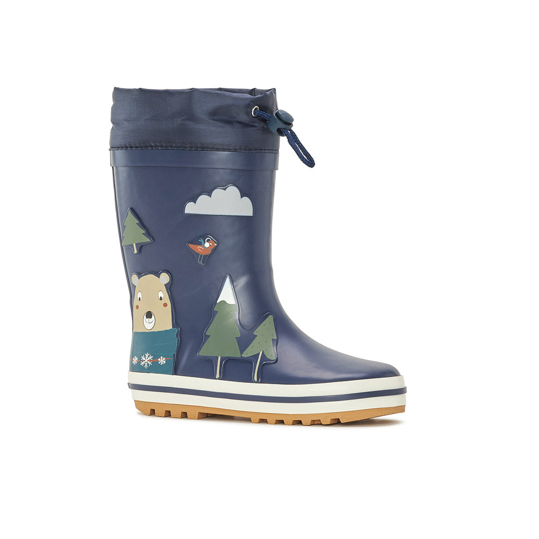Yellow Shoes | Toddler-Boy-Rainwear-Lined Boot-Lined Boot | Sous Bois | 115405-43-SOUS_BOIS-2-Sous Bois-Toddler Kids Rain Boots and Rainwear-Yellow-Yellow Shoes