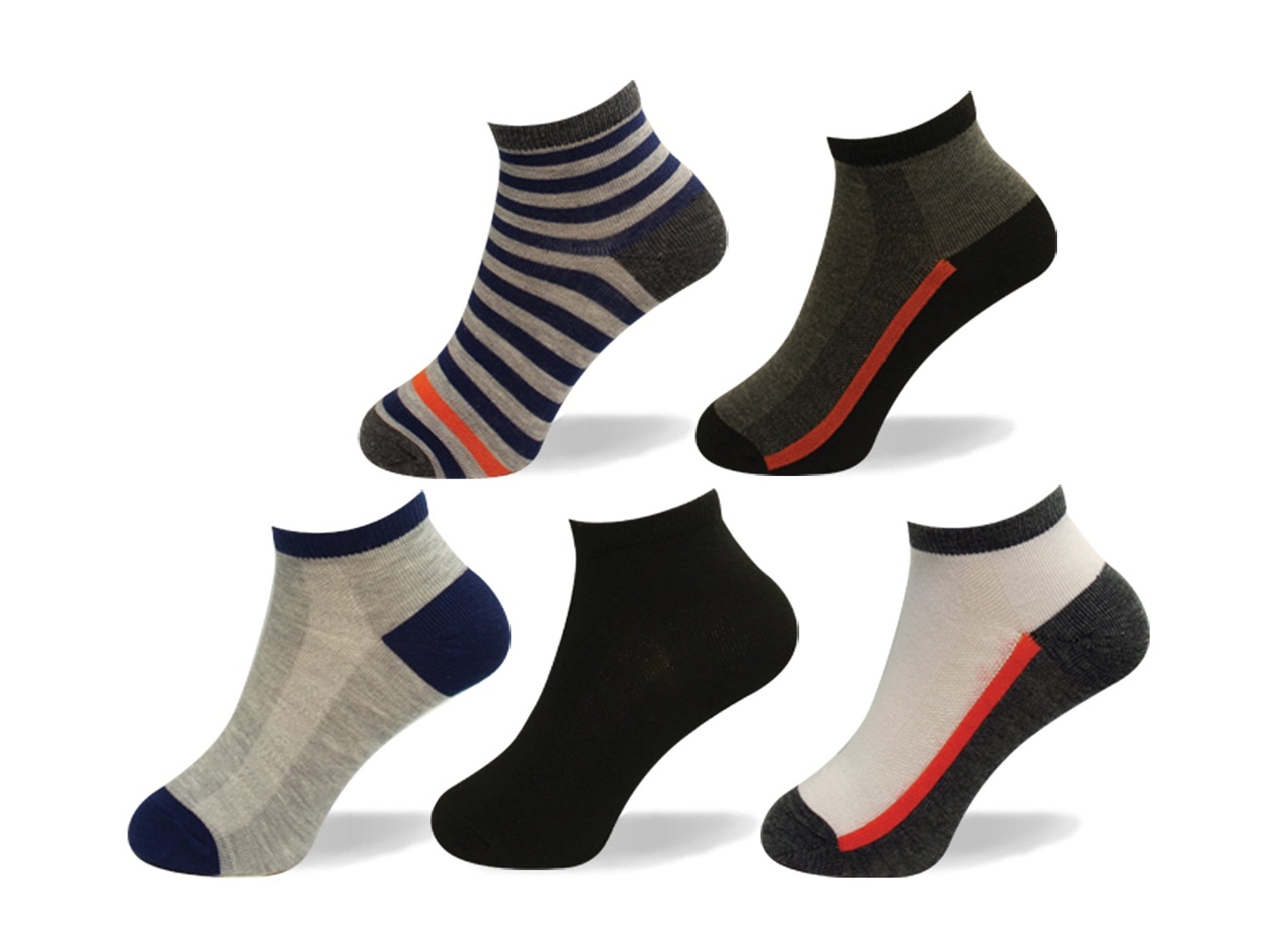 117147-00-POINTZERO5PAIRESDEBASPOURENFANTSTAILLE811STRIPE-117147-00-POINT ZERO - 5 PAIRS OF SOCKS FOR KIDS SIZE 8-11-Kids Socks | Accessories-Point Zero-Yellow Shoes